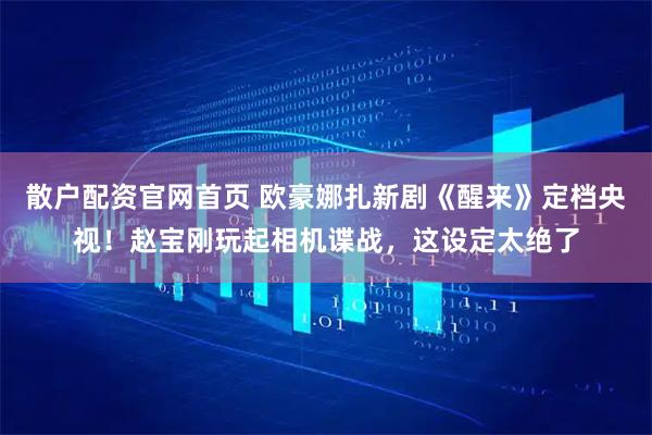 散户配资官网首页 欧豪娜扎新剧《醒来》定档央视！赵宝刚玩起相机谍战，这设定太绝了